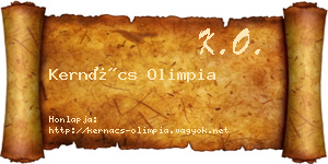 Kernács Olimpia névjegykártya